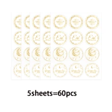 60/120 szt. naklejek Eid Mubarak, kolor złoty, naklejki na obchody Eid, dekoracja Ramadanu, naklejki islamskie z nadrukiem błogosławieństwa "Eid Mubarak". Naklejki uszczelniające Eid Al-Fitr Ramadan Eid, naklejki na prezenty, naklejki samoprzylepne, odpowiednie do dekorowania prezentów, opakowań na prezenty, opakowań na słodycze, dekoracji torebek prezentowych, dekoracji imprez, wydarzeń z okazji Eid, imprez - Złoto - Zobacz 5