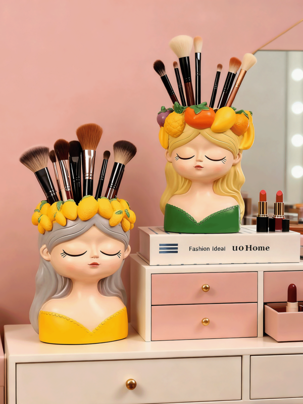 A Creative Fairy-Themed Makeup Brush Organizer For Vanity Tables, Eyeshadow And Eyebrow Pencil Holders, Perfect For Little Girls. A Luxurious And High-End Office Decoration For Girls, A Girly Desktop Organizer, A Great Gift For Girls, Perfect For Winter, Home Decor, Wedding Decorations, Jewelry Boxes, Party Decorations, Valentine's Day, And Birthdays. , Room Decor