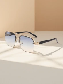 1pc New Men's Fashion Decorative Glasses, Retro Geometric Style Glasses Suitable For Cycling, Sports, Outfit Accessories, And Daily Use - Multicolor - View 7