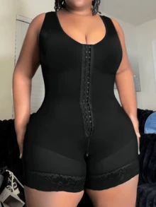 Women's High Compression Shapewear, Jumpsuit, Tummy Control Jumpsuit, Full Body Shaper With 3-Hook Waist Cincher And Butt Lifter, Suitable For Daily Wear And Sports - Black - View 5