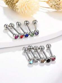 5 件随机颜色舌环饰品，时尚夜光眼形舌环，适合女性日常佩戴