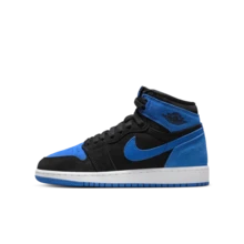 Nike Air Jordan 1 Retro High OG RMST BG Girls' Casual Sneakers FD1437-042 - Black/Gray - View 2