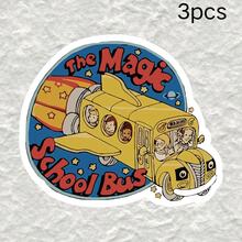 90s Millennial Funny School Bus Show Sticker - Vintage Hop Television Decal For Automobiles, Electronics, Hydration Containers, Notebooks - Durable PP Material, Perfect For School Fans School Supplies - Multicolor - View 11