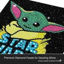 Star Wars 15*15厘米星球大战大师级5D钻石画，卡通水晶圆钻DIY钻石刺绣，挂饰（不含画框），适合作为情人节礼物、生日礼物、新年礼物