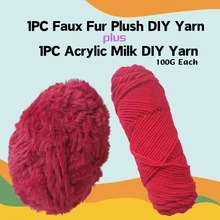 Soild Color Fancy Faux Fur Yarn For Hand Knitting Clothes, Hats, Scarf, Handbags - Multicolor - View 6