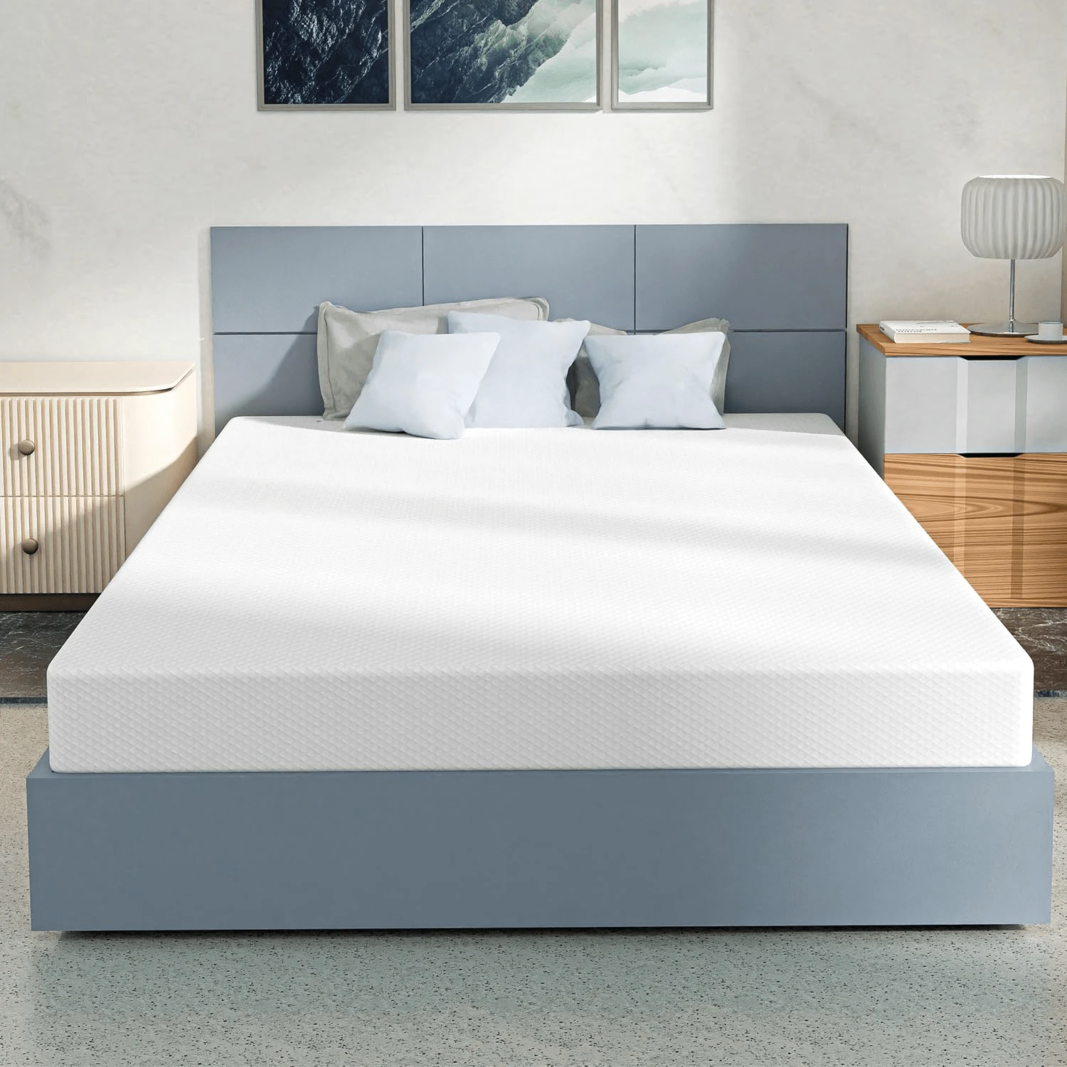 5 Inch Twin Size Memory Foam Mattress Topper,Memory Foam Bed Topper For Back Pain Relief,Cooling Gel No Odor Mattress Pad - WHITE - View 1