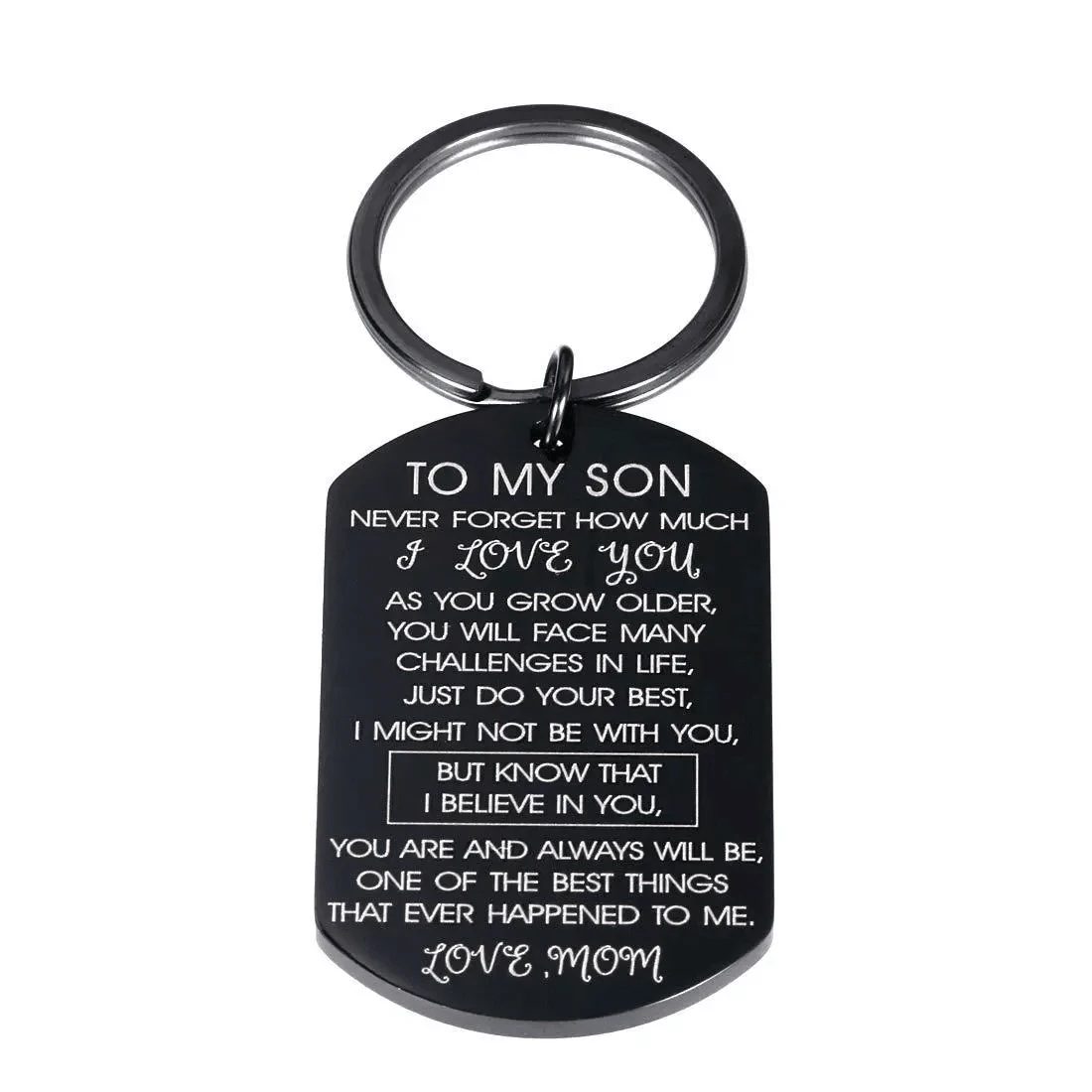 1 pezzo Portachiavi "Ti Amo", regalo per il figlio dalla mamma, ciondolo inciso ispirazionale, regalo per il ritorno a scuola, compleanno, laurea, Natale, anniversario, accessori per auto, charm per borse, decorazione per zaini, stile gotico carino Y2K - Multicolore - Visualizzare 1