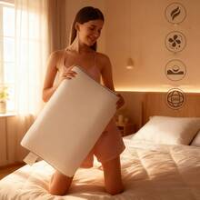 1个竹纤维记忆棉睡眠枕，符合人体工学的颈椎矫形枕，颈部支撑透气枕，放松颈肩，可调节人体工学矫形轮廓支撑枕，适合仰卧、俯卧、侧卧睡姿，可拆卸枕套 - 白色 - 查看 3