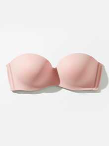 Strapless Bra With Reinforced Cups, Triple Closure, Smooth, Invisible, Seamless - Rosa Oxidada - Ver 3