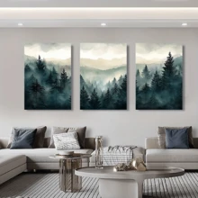 1/3pcs Unframed Canvas Poster, Modern Art, Mountain Wall Art Canvas Paintings, Landscape Print, Ideal Gift For Bedroom Living Room Corridor, Wall Art, Wall Decor, Winter Decor, Room Decoration - Multicolor - View 2