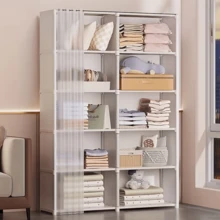 1pc Multifunctional Dustproof Clothes Storage Cabinet, Easy-To-Assemble Simple Clothes Storage Cabinet, Dustproof Bookshelf Organizer, Portable Wardrobe, Office Storage, Classroom Organizer, Stylish Storage, Space-Saving Furniture, Easy To Assemble, Dustproof Cabinet, Multifunctional Storage Unit, Bookshelf Storage, Apartment Storage,