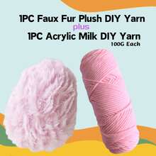 Soild Color Fancy Faux Fur Yarn For Hand Knitting Clothes, Hats, Scarf, Handbags - Multicolor - View 3