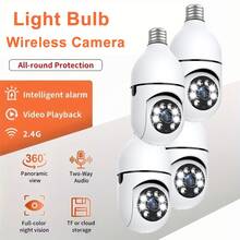 3MP 2K Light Bulb Security Cameras Outdoor Wireless Indoor Camera For Home Security, IP Camera PTZ,House Cameras,2.4 GHz WiFi Wireless Cameras Nanny Room Cam For Bedroom , With Smart Motion Detection, 2-Way Audio, Full Color Night Vision,Pet Camera Cat Dog With Phone App - Trắng-2.4G WiFi - Xem 11