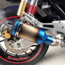 Tubo de escape universal para motocicletas, con tapa de silenciador negra, tubo de escape universal para motocicletas de 38-51 mm de diámetro, multicolor, adecuado para la mayoría de las motocicletas z900 R3 r25 mt07 mt09 R1 z400 z650 - Multicolor - Ver 3