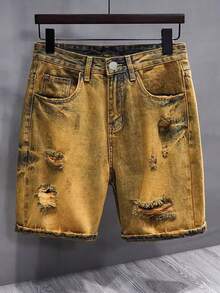 Men's Fashionable Casual Denim Shorts, Summer - Ginger - View 3