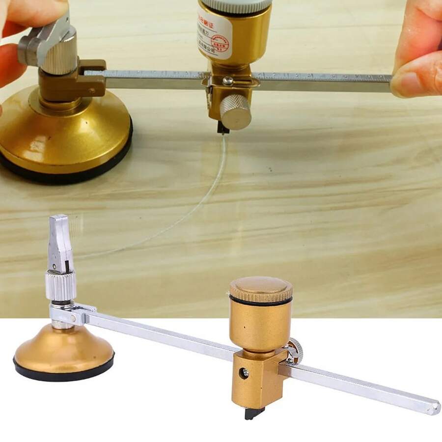 Glass Cutter Compasses Circular Cutting Cutter with Suction Cup Circle - Multicolor - Ver 1