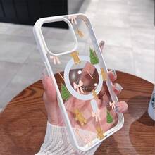 Soft pink bow and candy cane This magnetic phone case, compatible with iPhone 16/15/14/13/12 Pro/11/X/XS Plus Max/ S22/S23/S24/S25, features a stylish and trendy pattern design. Available in a variety of colors, this classic, shockproof hybrid case makes a perfect gift for friends and family for Halloween, Christmas, and Thanksgiving. - Blanco - Ver 11