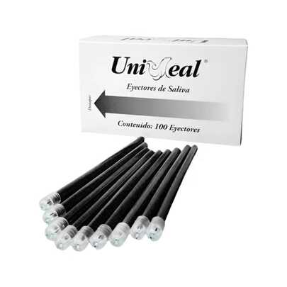 Eyectores De Saliva Dental 100 Piezas Uniseal Cuidado Dental