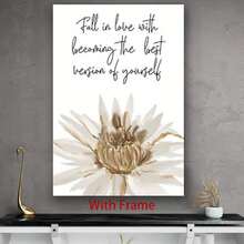 Framed 2D Flat S Wood Frame Canvas Print Decorative , Wild Flowers Quote Art, Minimalist Poster, Bohemian Style, Indoor Home Wall Decoration Art, Bedroom Decoration, Living Room Art, Quote Artwork, Floral , Framed Print, Highquality Print, Decorative Poster, Interior Designers, Art Lovers, 2D Flat, Perfect For Room Decor - Đóng khung - Xem 1