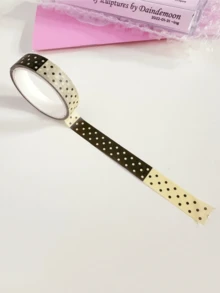 1套波点纸质和纸胶带，整卷，韩式剪贴簿装饰贴纸，9毫米*3米