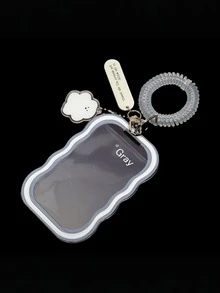 Fashionable And Unique Macaron-Inspired Solid Color Card Holder - Plastic Material, Perfect For Student ID Cards, Campus Access Cards And Keys, Women Mini Wallet Clutch Keychain Card Holder Wallet Wristlet - Multicolor - View 13