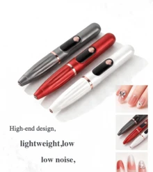 QWD Electric Nail Drill Machine, 1 Nail File Kit 35000RPM Professional Portable Rechargeable E File For Acrylic Polish Gel Removal Manicure Pedicure Set With 5 Speeds ZK-001 - 灰色 - 查看 2