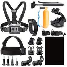 25 合 1 户外运动相机配件套装适用于 Hero 13 12 11 10 9 8 7 6 5 Insta360 Acepro OSMO ACTION AKASO EK7000/ EK7000 Pro/Brave 4/ Brave 7 LE/ V50X/ V50 Pro/ V50 Elitein 游泳任何其他户外运动