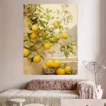Framed 1pc Framed Lemon Tree Wall Art Print - Modern Classic Style With Durable Polystyrene Frame, Vibrant Yellow Lemons & Green Leaves Design For Living Room, Bedroom, Office Decor - Indoor/Outdoor Use, Perfect Birthday Holiday Gift, Indoor Decoration | Living Room Accent | Elegant Design, Lemon Kitchen Decor - Framed - 查看 3
