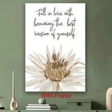 Framed 2D Flat S Wood Frame Canvas Print Decorative , Wild Flowers Quote Art, Minimalist Poster, Bohemian Style, Indoor Home Wall Decoration Art, Bedroom Decoration, Living Room Art, Quote Artwork, Floral , Framed Print, Highquality Print, Decorative Poster, Interior Designers, Art Lovers, 2D Flat, Perfect For Room Decor - Đóng khung - Xem 2