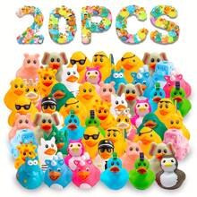20PCS Rubber Ducky Toys, Various Profession Designs, Cute Blinking Eyes,  Bath Birthday Gifts Baby Showers Classroom Incentives, Creative Christmas Themed Colorful Small Yellow Ducks, Rubber Duck Toys Party Favors, Multi-Item Party Favor Packs For Christmas, Halloween/Christmas Party Fovors Bulk, The First Choice For Christmas Gifts, Suitable For Summer Beach, Pool, Christmas Decorations, Collectables, Birthday Party Favors, Office Desk Decor, Car Decor, Cake Decorations - Assorted Varieties - 黃色 - 查看 6