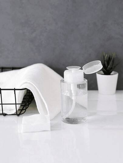 1个透明按压瓶，可重复使用，按压式泵头，空化妆品丙酮容器，旅行瓶泵头，旅行配件，宿舍浴室必备，旅行必备，海滩旅行收纳包，暑假返校季必备