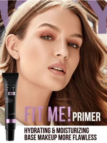 Maybelline FIT ME Primer DEWY + SMOOTH (Hydrating Version) 30ML/1.01FL.OZ, One-Step Pre-Makeup Shield from Foundation Irritation, More Hydrating Base Makeup with 4-in-1 Benefits, Resolve Caking, Long-Lasting Wear, Banish, Fal-1 Benefits, Resolve Caking, Long-Lasting Wear, Banish, Fulmal, Smal, Smal, Smal, Smal, Smal, Smal, Imal, Smal, Smal, Smal, Smal, Smal, Smal, Smal, Smal, Smal, Smal, Smal, NV相關） Dry Skin, NO CAKING NO DULLING NO FADING, 3-Step Easy Application for Daily Smooth & Radiant Prep - 美寶蓮訂製妝前乳水潤版 - 查看 3