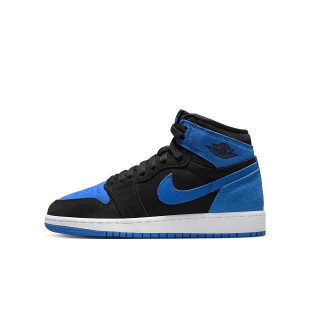 Nike Air Jordan 1 Retro High OG RMST BG Girls' Casual Sneakers FD1437-042 - Black/Gray - View 1