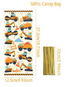 25/50/100个装工程车造型礼品袋，生日派对回礼包装，情人节饼干袋 - 彩色 - 查看 10