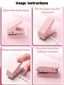 1 Stück Mini Einzellochstanze, 6mm runde Löcher, mit rutschfestem abnehmbarem Sockel und Verschluss, geeignet für Scrapbooks, Fotoalben, Grußkarten und andere DIY-Basteleien, Schule und Schulbedarf