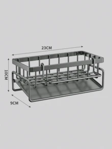Soporte para esponja de fregadero - Cesta de drenaje automático, organizador de platos de acero inoxidable con estante de tela extraíble, dispensador de jabón y soporte para cepillo de baño - Multicolor - Ver 7