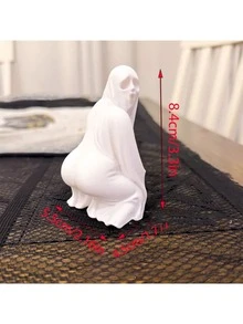 Playful Ghost Figurine With Bold Design – Unique Resin Art For Halloween Enthusiasts, A Conversation Starter For Any Space - Multicolor - View 6