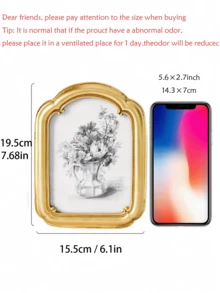 1 قطعة إطار صور زخرفي من الراتنج باللون الذهبي/الفضي/البني، خيارات متعددة الألوان، إطار صور مكتبي بتصميم بسيط مناسب للغرفة والمكتب والمكتبة - متعدد الألوان - مشاهدة 6