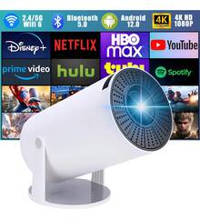 Proyector Android Mini Portatil Smart Tv 4k Hd Led 1080p 12000 Lm Proyector Profesional Baratos Con Wifi Y Bluetooth - Blanco - Ver 1