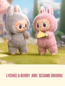 Pop Mart THE MONSTERS Exciting Macaron Blind Box - 6 Regular Designs + 1 Hidden Design, Adjustable Wire Posture, Soft Rubber Hands & Feet, Portable Metal Ring For Display Or Carry, All Members Feature Plush Macaron-Themed Designs (Tofu, Dodo Bird, Lychee, Berries, Etc.) - Multicolor - View 9