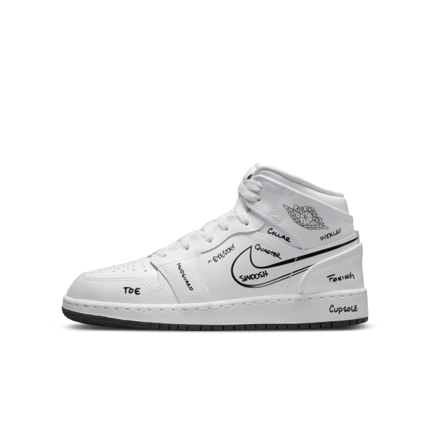 Nike Air Jordan 1 Mid (GS) 女款休闲运动鞋 DQ1864-100