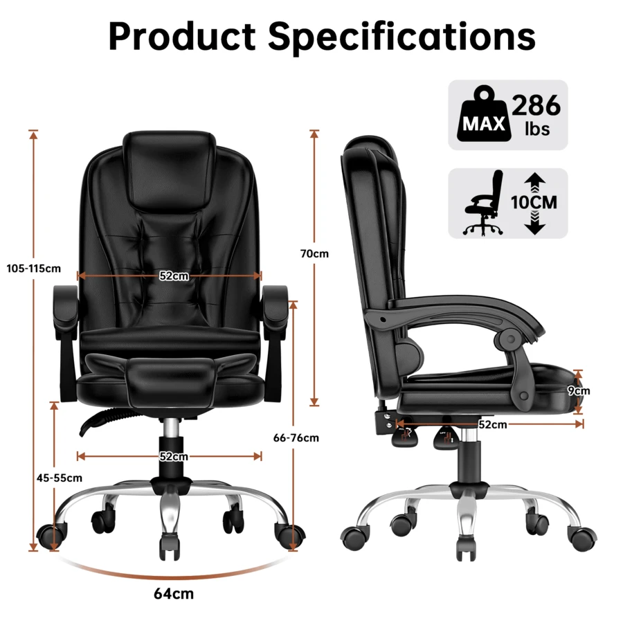 GartistGo Ergonomic Office Chair With High Backrest And Adjustable Tilt Function - màu đen - Xem 1