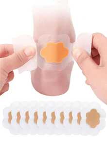 10/20pcs Silicone Shoe Inserts, Pain Relief Pads, High Heel Cushions, Foot Care Adhesive Hydrogel Pads, Shock Absorbing Cushions - Apricot-flower Shaped - View 1