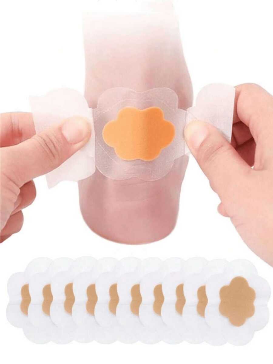 10/20pcs Silicone Shoe Inserts, Pain Relief Pads, High Heel Cushions, Foot Care Adhesive Hydrogel Pads, Shock Absorbing Cushions - Apricot-flower Shaped - View 1