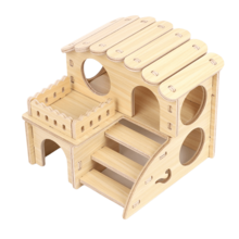 New Wooden Hamster Villa Chewable Easy To Install Platform House Cage Accessories Hamster Climb Toy Pet Supplies - Multicolor - View 4