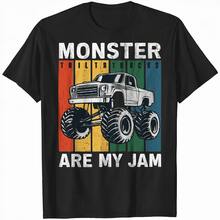Monster Trucks Are My Jam Vintage Retro Monster Truck T-Shirt - Black - View 1