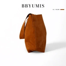 2026 Brown Suede Tote Bag With A Classic Vintage Look. Handheld, Shoulder, Or Crossbody Carry. Fits A 13–14 Inch Laptop, Tablet, Documents, Water Bottle, And Essentials. Soft Suede Is Ideal For Commuting, Work, School, Travel, Or Daily Outings, Matching Autumn And Winter Wardrobes - 棕色 - 查看 3