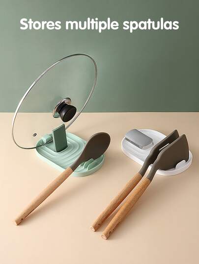 1个锅盖架，厨房沥水架，多功能锅盖架和厨具收纳架，节省空间，适用于勺子、汤勺和其他厨具。