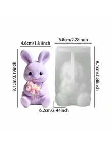 情人节限量版硅胶蜡烛模具（心形/郁金香/兔子造型可选） - 3D浪漫设计，高品质不变形硅胶 | 可重复使用，耐热易清洗 | 适用于DIY情人节香氛蜡烛、树脂工艺品和浪漫家居装饰 | 是甜蜜情侣礼物、情人节惊喜和营造浪漫氛围的理想之选 / 复活节礼物 - 白色 - 查看 8