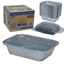 Wyda - 50 Unidades Marmitas Alumínio C/Tampa (500ml) - Multicolorido - Visão 2